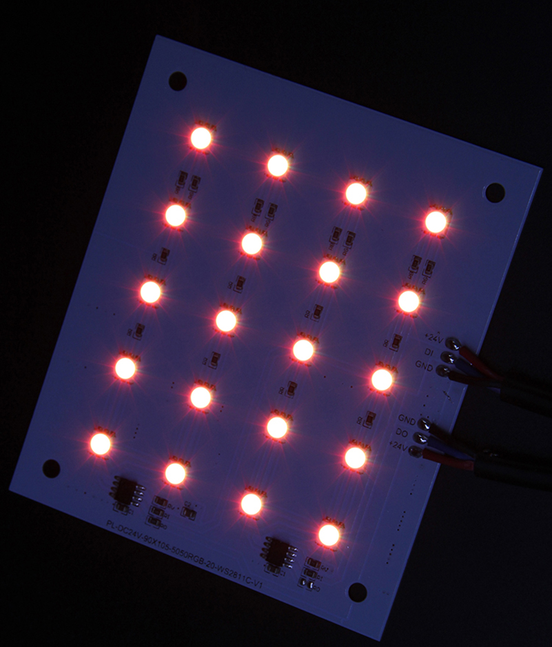 WS2811 DC24v 4X5 leds rigid matrix